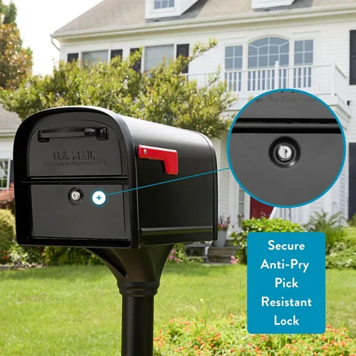 Miniatura 2 de Architectural Mailboxes 6300B-10 Oasis 360 Buzón de paquete con bloqueo, extragrande, negro, 6300B-10 Galvanized steel build with a secure steel
