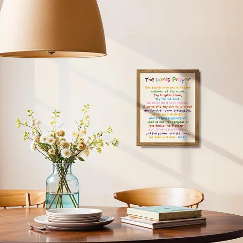 Miniatura 4 de Arte de pared con texto en inglés "Lords Prayer Framed", decoración religiosa de las Escrituras para la iglesia, aula de escuela dominical