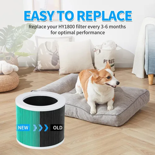 Miniatura 3 de KEEPOW HY1800 Filtro de repuesto para purificador de aire compatible con purificador de aire MORENTO/Loytio/AYAFATO/Honeyuan HY1800, paquete de 2