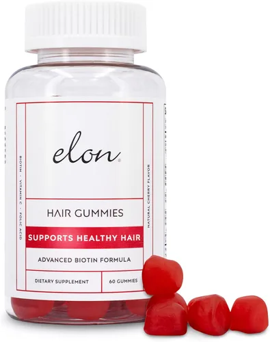 Elon Gomitas de biotina para el crecimiento del cabello – 60 unidades de biotina 5000 mcg por porción para cabello, piel y uñas – Vitamina A, ácido