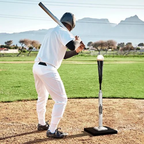 Miniatura 7 de PLAYAPUT Tee de Bateo de Béisbol – Tee Profesional de Bateo para Béisbol/Softbol con Base con Peso, Parte Superior de Goma Flexible, Tee de Béisbol