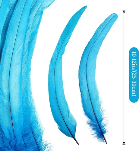 Miniatura 2 de iHUFeather Plumas de cola de gallo naturales, 50 plumas de cola de gallo de 10 a 12 pulgadas de largo, a granel para manualidades, disfraces