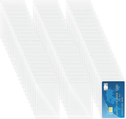 Miniatura 11 de Paquete de 30 fundas transparentes para tarjetero, impermeables, con apertura lateral, fundas protectoras de PVC suave para tarjetas de crédito
