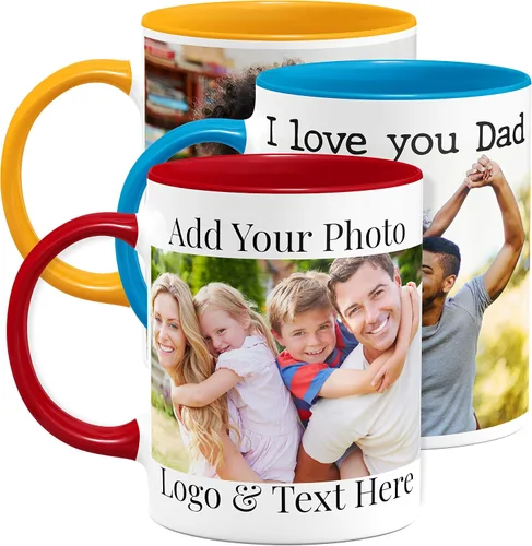 Miniatura 14 de Tazas de café con foto personalizada, 15 oz. con imagen, texto, nombre en tazas de café, regalos personalizados, taza personalizada de cerámica