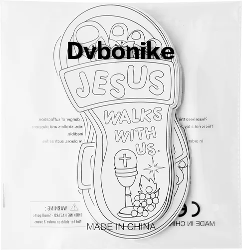 Miniatura 7 de Dvbonike 24 piezas de manualidades para escuela dominical para niños, colorea tu propio kit de manualidades "Jesús camina con nosotros" de huellas