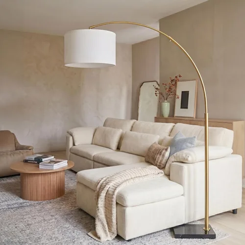 Miniatura 5 de Brightech Logan Lámpara de Pie de Arco, Lámpara de Pie Brillante para Salas de Estar, Oficinas y Dormitorios, Decoración Moderna de Sala de Estar