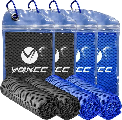 Miniatura 21 de YQXCC Toallas refrescantes Paquete de 4 unidades de 47 x 12 pulgadas Hielo fresco para cuello Microfibra suave transpirable para yoga, Gris