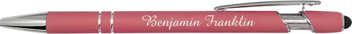 Miniatura 3 de ExpressDesigns™ - Bolígrafos personalizados pastel premium con lápiz óptico Bolígrafos personalizados de metal suave al tacto con tinta negra