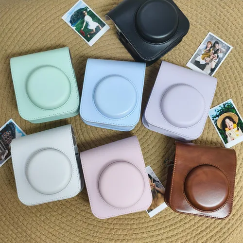 Miniatura 6 de Funda protectora compatible con cámara Fujifilm Instax Mini 12 de película instantánea con bolsillo para accesorios y correa ajustable (azul)