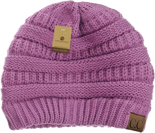 Miniatura 206 de C.C Trendy Warm Chunky Soft Stretch Cable Knit Beanie