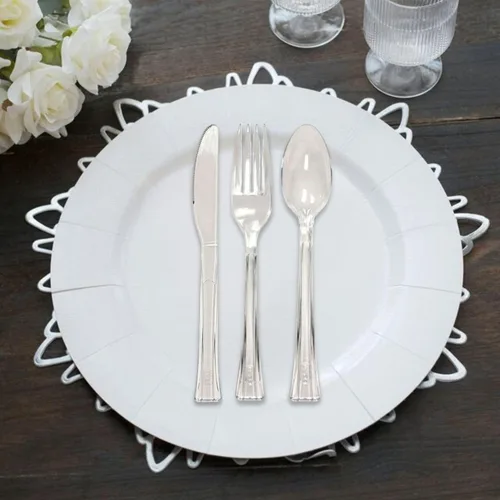 Miniatura 3 de Lillian tablesettings 48 cubiertos de plástico., tenedores, Transparente Claro