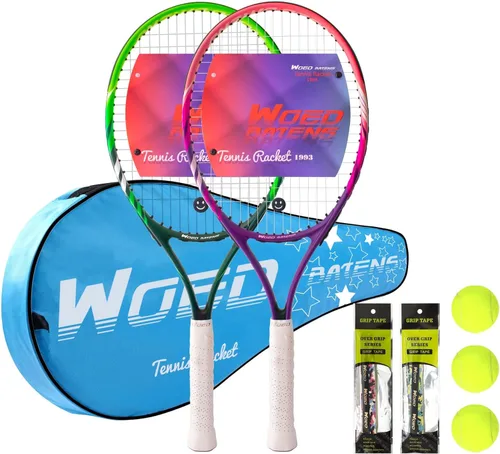 Raqueta de tenis para niños de 19 pulgadas, 23 pulgadas, 25 pulgadas, raqueta de tenis para jóvenes/jóvenes, con bolsa de transporte, overgrips y 25