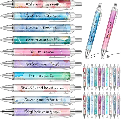 Miniatura 8 de Yeaqee 50 bolígrafos motivacionales a granel con diferentes citas inspiradoras para mujeres, regalos inspiradores, bolígrafos a granel
