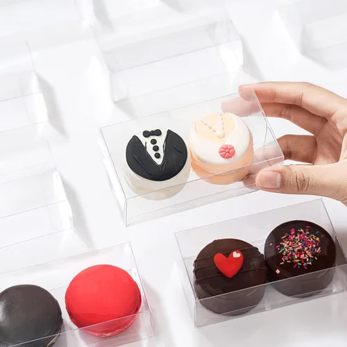Miniatura 6 de RomanticBaking Paquete de 37 Cajas de Macarons de 4.17" x 2.16" x 1.37" para 2 Brownies Oreo Cubiertos de Chocolate Trufa Golosina Cajas
