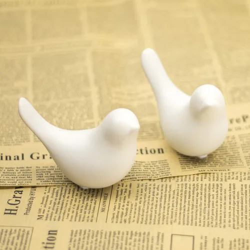 Miniatura 5 de Figura de pájaro pequeño de porcelana de cerámica, escultura de estatua artesanal, decoración moderna y natural contemporánea