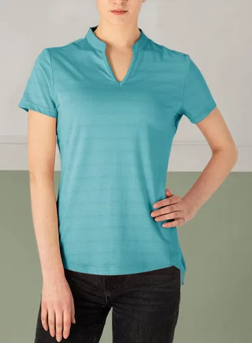 Miniatura 8 de Gopune Polo de golf con cuello en V para mujer, sin cuello, manga corta, ligera, de secado rápido, camisetas de tenis para correr