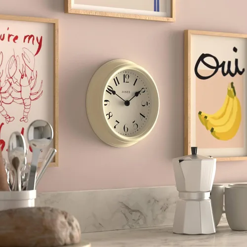Miniatura 4 de JONES CLOCKS® Frieze - Reloj de pared, pequeño, elegante, clásico, redondo, 9.1 in, color crema, bonito diseño, ideal para la cocina, sala de estar