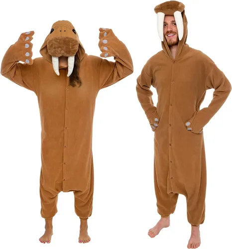 FUNZIEZ! - Disfraz de Halloween para adultos, de animales y criaturas marinas, mameluco afelpado para cosplay, para mujeres y hombres