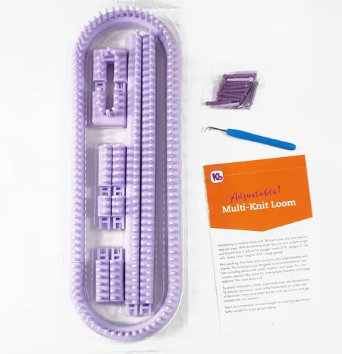 Miniatura 2 de Authentic Knitting Board Telar multi-tejido ajustable, piezas de enganche, calibre pequeño y grande