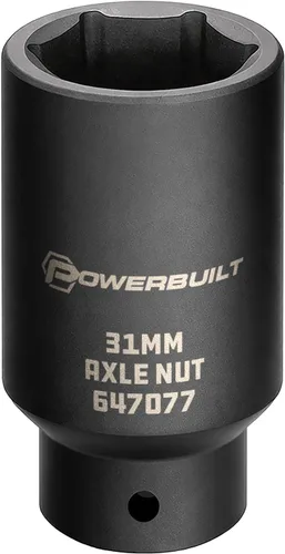 Miniatura 11 de Powerbuilt 647076 - 647076 - Toma de tuerca de eje de 1.142 in, punta extra profunda, quitar tuercas del eje del eje de la rueda delantera, orificio
