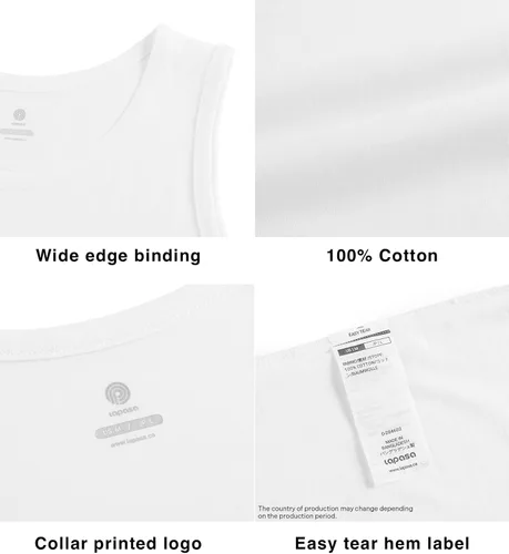 Miniatura 5 de LAPASA Camiseta sin mangas 100% algodón para hombre, ultra suave, sin mangas, cuello redondo, transpirable, camisetas básicas sólidas, chaleco de 4
