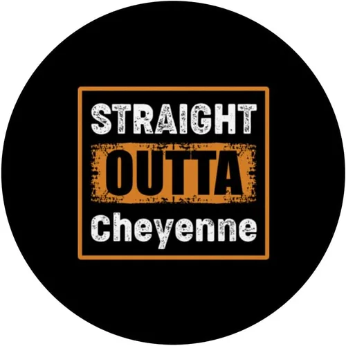 Miniatura 3 de Straight Outta Cheyenne Wyoming USA Retro Distressed Vintage PopSockets Swappable PopGrip