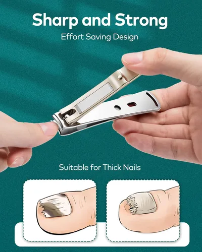 Miniatura 7 de Juego de manicura de 4 piezas, juegos de pedicura, cortaúñas de acero inoxidable profesional cortador de uñas con estuche de viaje