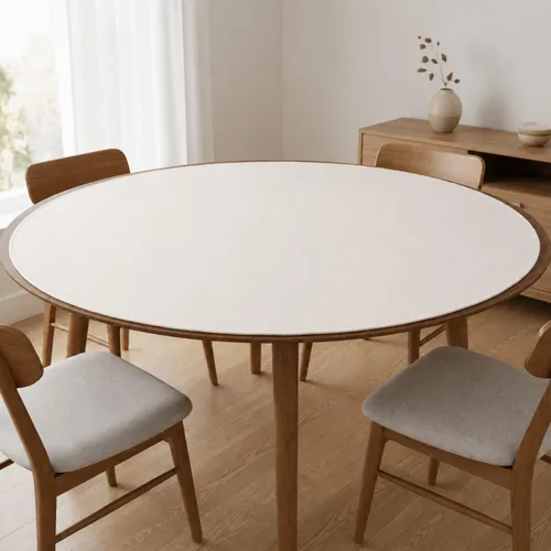 Miniatura 2 de Violet Linen Amplio patrón texturizado de vinilo acolchado de alta calidad, superficie de vinilo, respaldo de poliéster, crema, almohadillas de mesa