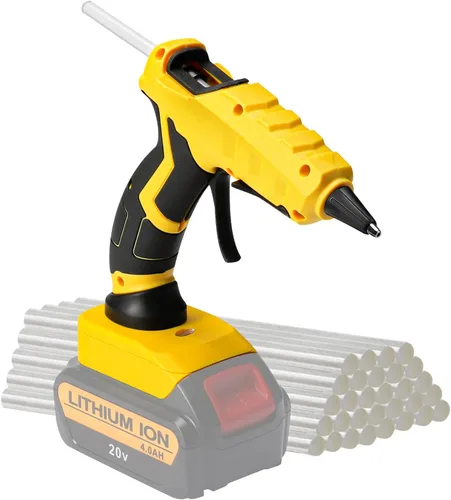 Pistola de pegamento caliente inalámbrica para DeWalt, pistola de pegamento de mano compatible con batería de iones de litio DeWalt de 18/20 V
