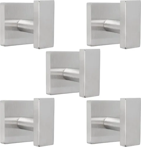 Miniatura 11 de TocTen Gancho para toallas de baño, paquete de 5 ganchos para bata de pared, gancho de acero inoxidable SUS 304, gancho de toalla resistente