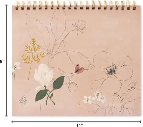 Miniatura 4 de Fringe Studio - Cuaderno de bocetos en espiral de tapa dura, diseño botánico, 80 hojas perforadas, 11 x 9 pulgadas, colección Megan Galante Botanica