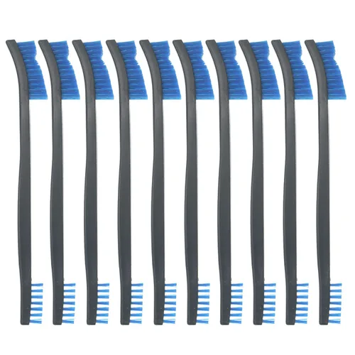 Miniatura 6 de Paquete de 10 cepillos de limpieza multiusos de doble punta para pistolas de 7 pulgadas, cepillos de cerdas de nailon de acero y latón (latón)
