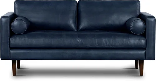 Miniatura 20 de Poly & BARK Napa - Sofá seccional de 104.5 pulgadas, orientado a la izquierda, piel italiana pura anilina de grano completo, color azul medianoche