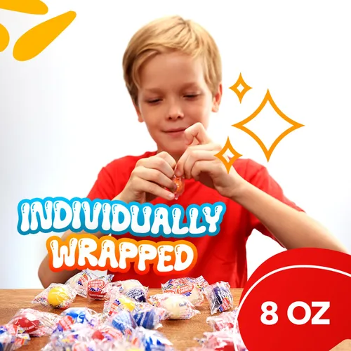 Miniatura 3 de Gumballs para niños, bolas de goma de mascar surtidas envueltas individualmente, caja de regalo de 8 onzas, goma de mascar para niños, bolas de goma