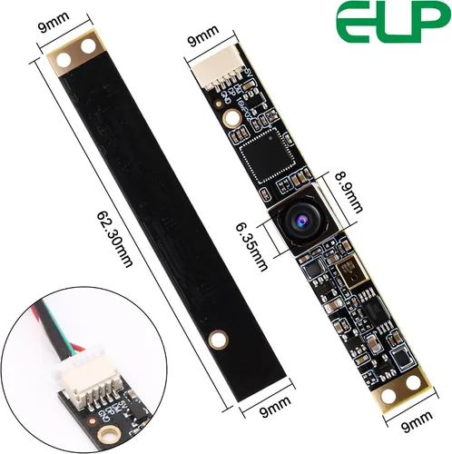 Miniatura 5 de ELP Cámara USB de enfoque automático de 16 MP con micrófono - Mini cámara UVC USB2.0 Lightburn - Lente sin distorsión de 68 grados