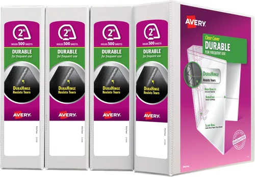 Miniatura 9 de Avery Durable View - Carpetas de 3 anillos inclinados de 0.5 pulgadas para suministros de hogar, escuela, oficina u organización, paquete de 4