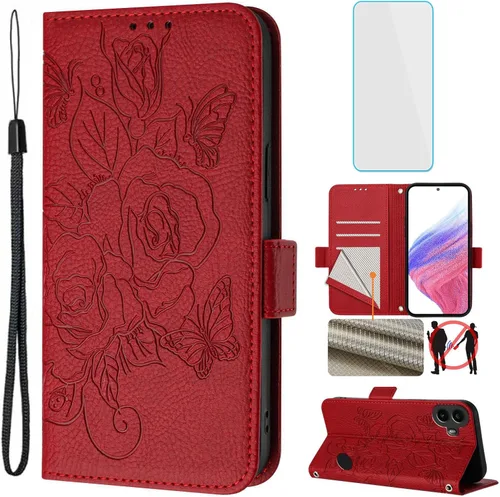 Miniatura 8 de for Nothing CMF Phone 1 - Funda para teléfono y protector de pantalla con bloqueo RFID, ranura para tarjetas, soporte en relieve, para teléfono