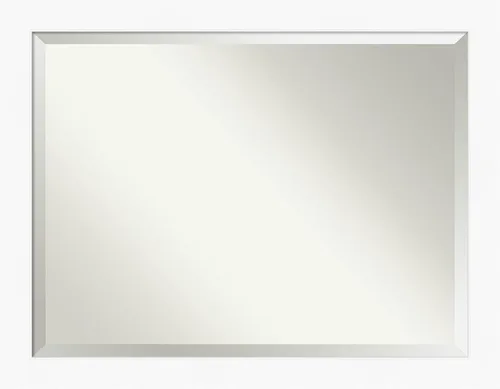 Miniatura 13 de Amanti Art Espejo de tocador de baño de 26 x 22 pulgadas, color blanco, pequeño, moderno, contemporáneo, marco de pared, vidrio biselado, colgante
