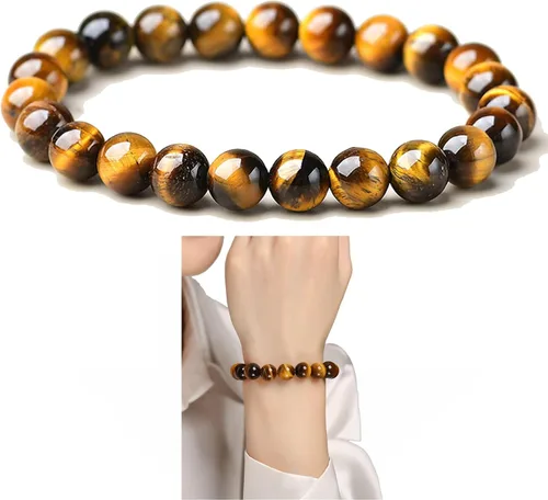 Miniatura 35 de Tigers Eye Protection Handmade Bracelet Best Present For Men Women Attract Wealth Chakra Feng Shui Stretchy Beaded Bracelets Lucky Friendship