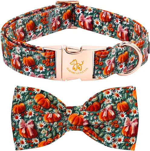 Miniatura 15 de Elegante collar para perro con moño Floral Vintage, cómoda pajarita para perro, collar de perro con lazo Collar ajustable para perros pequeños