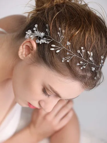 Miniatura 4 de Accesorios para el cabello de novia, juego de aretes de vid de cristal, diadema para boda, peine para el cabello, fiesta de noche, pieza
