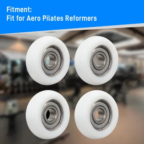 Miniatura 2 de Juego de 4 ruedas de repuesto para Aero Pilates Reformer, fáciles de instalar, deslizamiento suave y silencioso Blanco