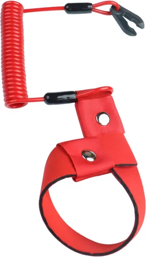 Cordón para interruptor de barco para todos los Yamaha Jet Ski Waverunner, motor fuera de borda marino, correa de muñeca de amarre de parada de Rojo