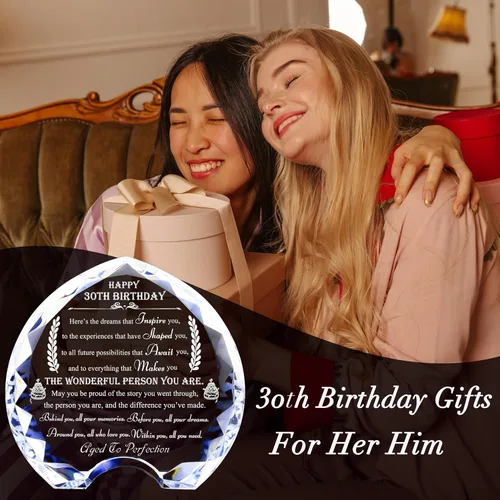 Miniatura 2 de Movdyka Regalos de 30 cumpleaños para mujeres y hombres - Regalos de corazón de cristal personalizados 1994 regalo de cumpleaños de 30 años