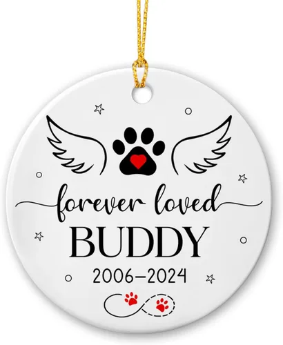 Miniatura 12 de Adorno personalizado de primera Navidad para perro, adorno de cerámica para la primera Navidad del cachorro, decoración de árbol de Navidad, adorno