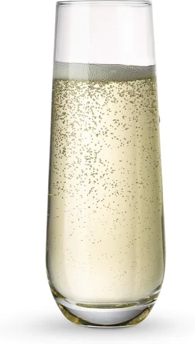 Miniatura 2 de KooK Copas de champán, copas de champán, copas de mimosa, copas de champán sin tallo, juego de 8, 9.4 onzas, rosa, Prosecco, para bodas y fiestas
