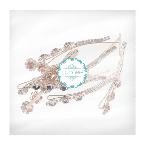 Miniatura 7 de 8 pinzas para el cabello vintage con diamantes de imitación y perlas, pasadores para el cabello, accesorios para mujeres