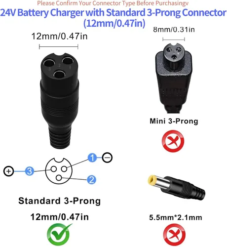 Miniatura 4 de Cargador de scooter eléctrico de 24 V para Razor E100 E125 E150 E175 E200 E300 MX350 Dirt Bike Pocket Mod Dirt Quad Motocicleta Scooter Cargador