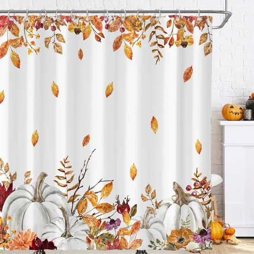 Miniatura 14 de Cortina de ducha pequeña para casa rodante, tamaño medio, estilo retro de los 70, con flores bonitas, estética abstracta de margaritas, decorativa