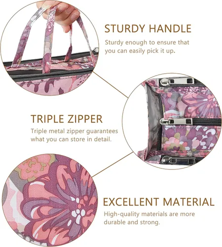 Miniatura 68 de Bolso de mano estilo cartera de Vercord para mujer con organizador incorporado, estampado bien definido, con manijas y cremallera, tamaño 2